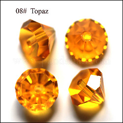 Perles d'imitation cristal autrichien, grade AAA, facette, diamant, orange, 6x4mm, Trou: 0.7~0.9mm