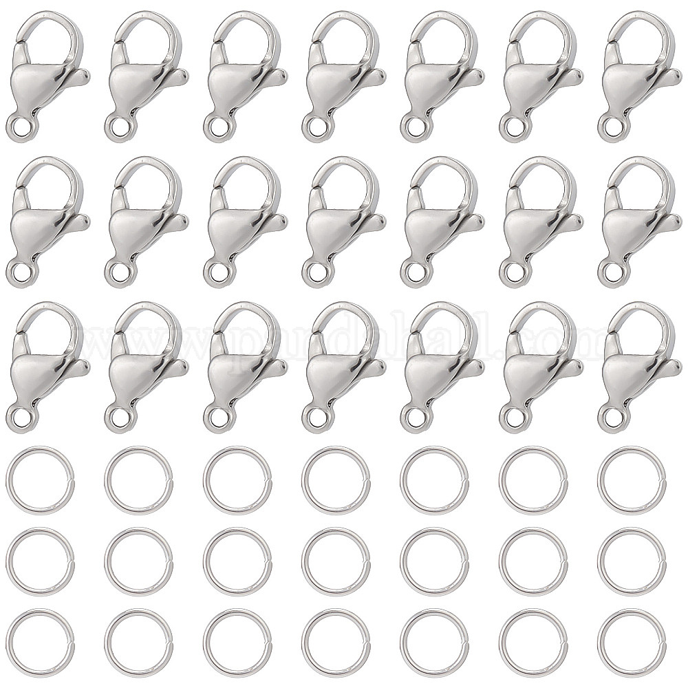 Wholesale SUNNYCLUE 1 Box 240Pcs Lobster Clasps Lobster Clasp Bulk 304