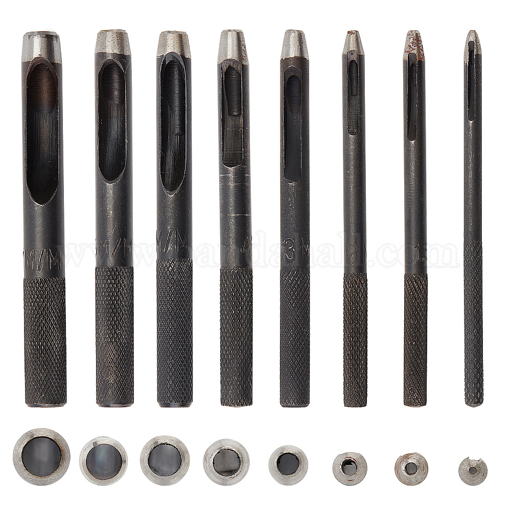 Wholesale 8Pcs Leather Hollow Punch Set Round Punch Cutter