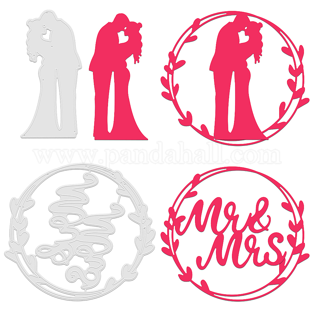 GLOBLELAND Lot De 4 Pochoirs Matrices Découpe Femme & Chien – Acier Carbone Scrapbooking & Cartes DIY