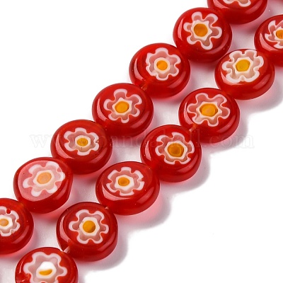 Ручной работы millefiori стеклянные бусины нитки LAMP-G164-04B-1