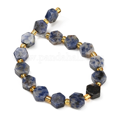 Natürliche blaue Fleck Jaspis Perlen Stränge&nbsp;G-F833-B16-01-1