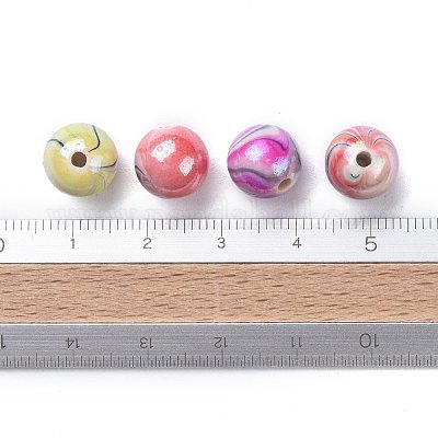 AB Цвет волна печатные акриловые бусины&nbsp;MACR-Q151A-M-1