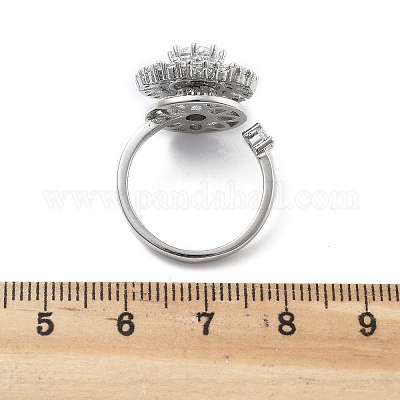 Плоские круглые вращающиеся открытые манжетные кольца для женщин&nbsp;LS-RJEW-S402-08P-1