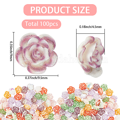 100 шт. светящиеся непрозрачные смоляные декодированные кабошоны&nbsp;MRMJ-SP0001-29-1