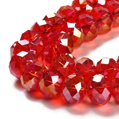 Chapelets de perles en verre électroplaqué&nbsp;GR12MMY-47AB-1