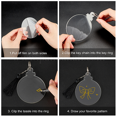 Pendentifs de disque acrylique transparent en gros pour création de bijoux  