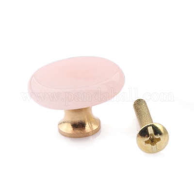 Manopole per cassetti in quarzo rosa naturale tondo piatto&nbsp;PW-WG94208-04-1