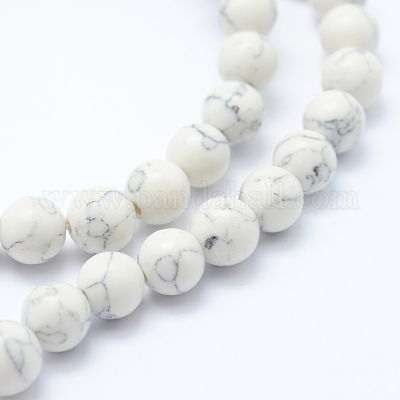 Chapelets de perles en howlite synthétique&nbsp;G-E439-10mm-01C-1