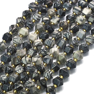 Бусины из натурального черного камня&nbsp;G-I376-A69-01-1