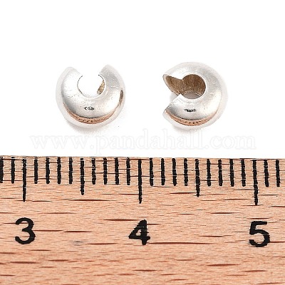 925 чехол для обжимных бусин из стерлингового серебра&nbsp;STER-G027-27S-5mm-1