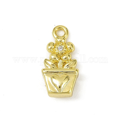 Подвески из латуни с прозрачным фианитом&nbsp;LS-KK-L238-08G-1