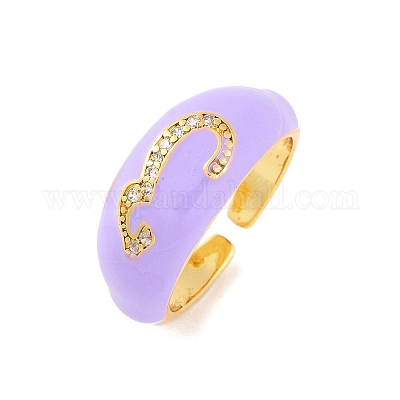 Открытые манжеты из латуни с микропаве номер 3 и прозрачным фианитом RJEW-U009-02D-G-1