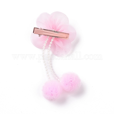 Цветочная ткань металлические заколки крокодил&nbsp;LS-PHAR-D013-01A-1