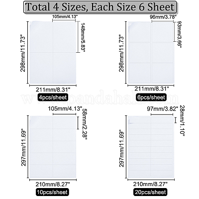 NBEADS 12 Fogli 11.57X8.26 Fogli Adesivi Autoadesivi Opachi A4