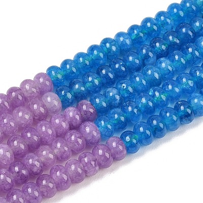 Окрашенные природные белый нефрит бисер пряди&nbsp;G-Z135-C02-1