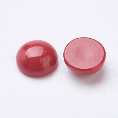 Синтетический кабошон коралловых&nbsp;G-F501-03-8mm-1