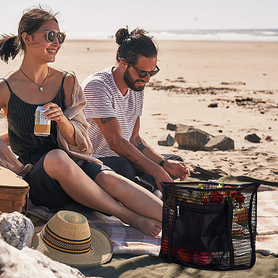 Плетеные женские сумки из полиэстера&nbsp;AJEW-WH20072-26B-1