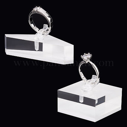 AHANDMAKER 30 Pz Supporto Display Anello In Acrilico, Trasparente Anello Showcase Ring Blocks per la Vendita Organizzatori di Stoccaggio Gioielli per la Visualizzazione Anello di Nozze, Rotondo