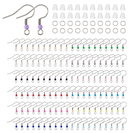 SUPERFINDINGS 130Pcs 13 Colors 316 Surgical Stainless Steel Earring Hooks STAS-FH0002-08-1