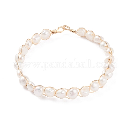 Natürliche kultivierte Süßwasserperlen-Perlenarmbänder für Frauen BJEW-JB07724-01-1