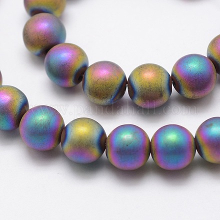 Electroplate Non-magnetic Synthetic Hematite Beads Strands G-R363-6mm-02-1
