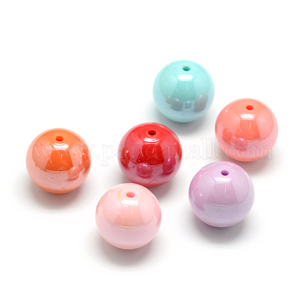 Perles en acrylique de style perlé de cuisson de peinture X-MACR-S826-14mm-1