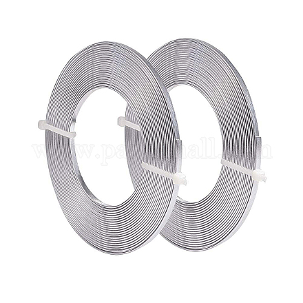 BENECREAT 10m (33FT) 3mm Wide Silver Aluminum Flat Wire Anodized Flat Artistic Wire for Jewelry Craft Beading Making AW-BC0002-01B-3mm-1