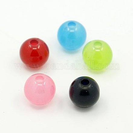 Mixed Imitation Jelly Acrylic Round Beads For DIY Jewelry and Bracelets X-JACR-S016-8mm-M-1