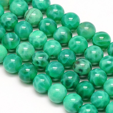 Agate de paon naturel chapelets de perles rondes X-G-N0081-8mm-11-1