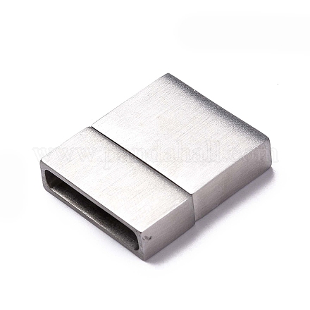 304 Stainless Steel Magnetic Clasps with Glue-in Ends STAS-M307-01P-02-1