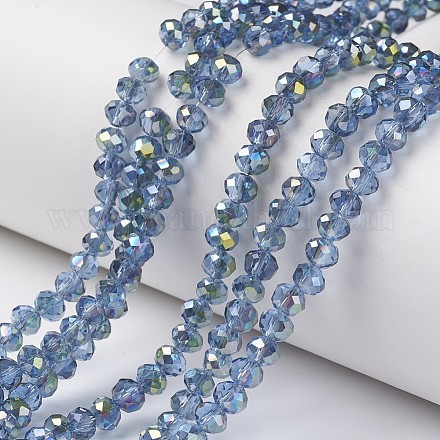 Electroplate Transparent Glass Beads Strands EGLA-A034-T2mm-S09-1