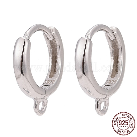 Boucles d'oreilles créoles 925 en argent sterling rhodié STER-K168-042P-1