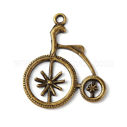 10PCS Antique Bronze Bike Tibetan Style Alloy Bicycle Pendants X-TIBEP-12818-AB-LF-1