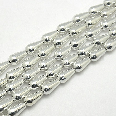 Electroplate non magnetici ematite Perle sintetiche goccia fili G-L190-07A-1