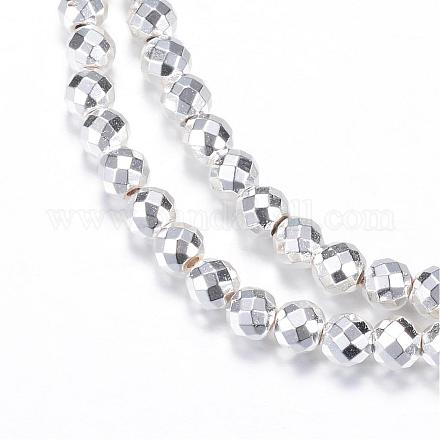 Chapelets de perles en hématite synthétique sans magnétique G-Q465-16S-1