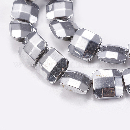 Electroplated Non-magnetic Synthetic Hematite Beads Strands G-P367-A02-1
