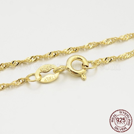 925 collares de cadena de singapur de plata esterlina STER-M086-04B-G-1