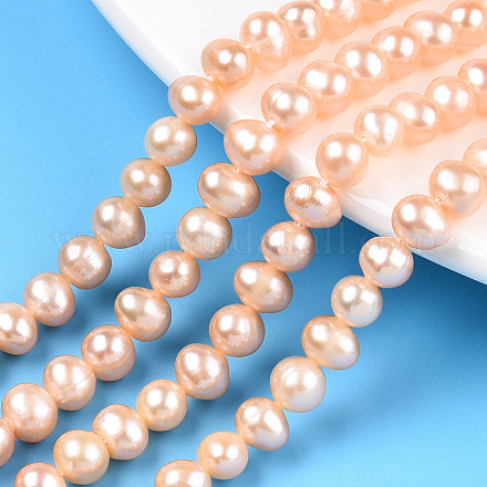 Fili di perle di perle d'acqua dolce coltivate naturali PEAR-N013-05J-1