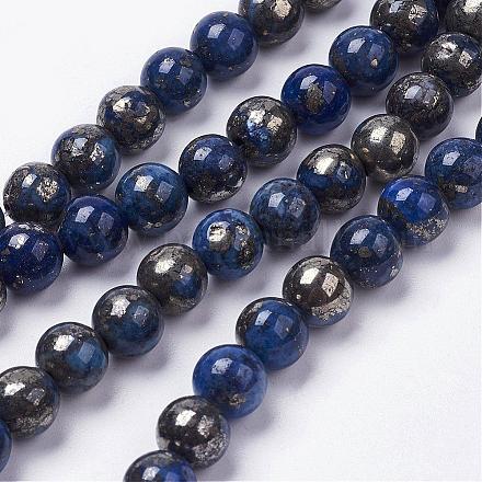 Natürliche Pyrit Perlen Stränge G-K181-03-I07-1