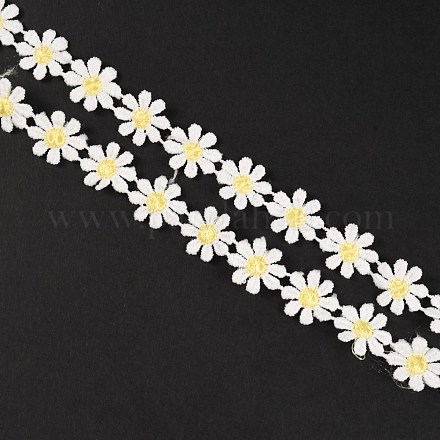 ミルクファイバーリボン  服飾材料  花柄  ライトゴールデンロッドイエロー  5/8インチ（17mm） DIY-WH0321-84A-1
