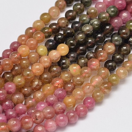 Rondes rondmaline naturelle brins de perles G-K068-19-4.5mm-1