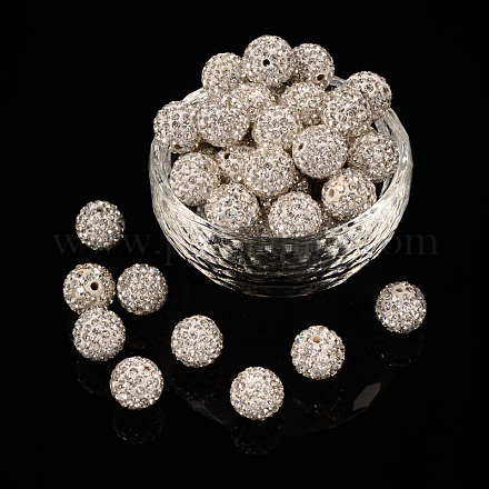 Polymer Clay Rhinestone Beads RB-C1438-12mm-A01-1