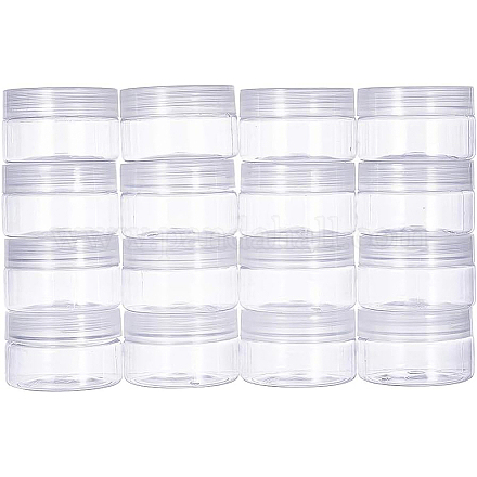 BENECREAT 16 PACK Slime Storage Favor Jars Clear empty wide-mouth plastic containers with clear lids for DIY slime making (120ML) CON-BC0003-12-1