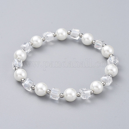 Bracelets stretch avec perles en verre BJEW-JB04757-02-1