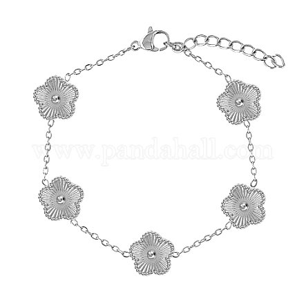 Bracciale a catena a maglie di fiori in acciaio inossidabile KW3287-2-1
