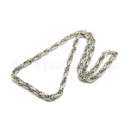 Mode 304 Edelstahl Seil-Kette Halsketten für Männer STAS-A028-N048P-L-1