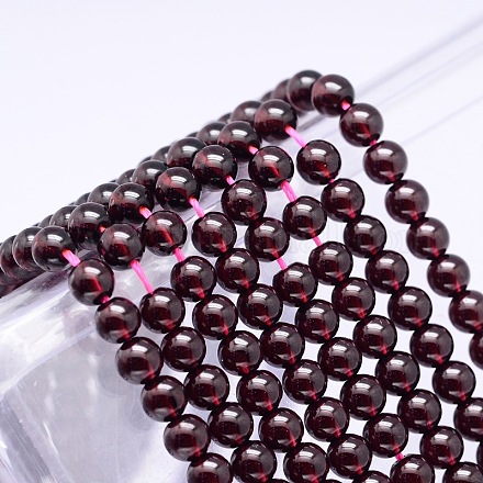 Brins de perles rondes en grenat aaaa de qualité naturelle G-E300-AAAA-5mm-1