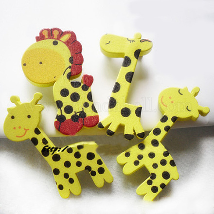 Pintados botones historieta de la jirafa de espiga NNA0Z30-1