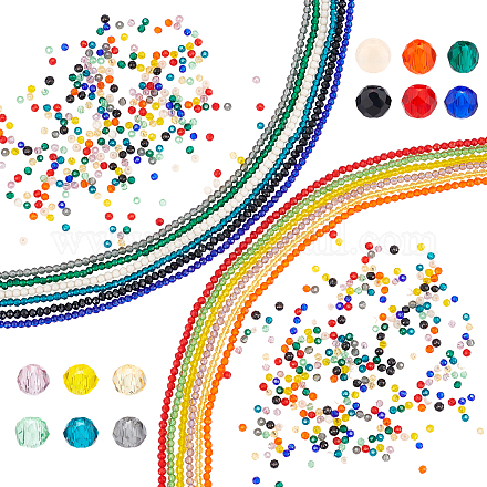Pandahall elite 12 fili 12 colori fili di perle di vetro trasparenti GLAA-PH0001-89-1